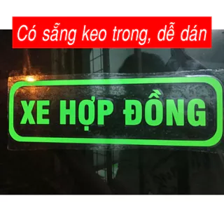 Decal tem dán xe ô tô  chữ " XE HỢP ĐỒNG "