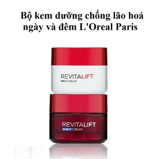 Bộ Kem dưỡng ngăn ngừa lão hóa, săn chắc da, giảm nếp nhăn ngày và đêm  Loreal Revitalift 20ml