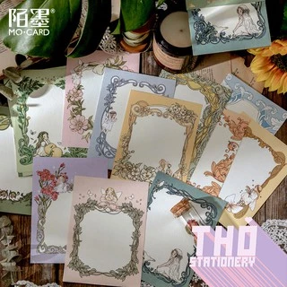 Giấy note vintage 100 tờ giấy nhớ ghi chú dễ thương trang trí sổ planner làm bullet journal dụng cụ dán Afternoon Garden