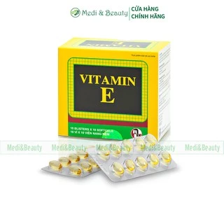 Viên uống Đẹp da, Chống lão hóa, Tái tạo da, Sáng da VITAMIN E hộp 100 viên