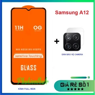 Combo Samsung A12/ M12/ A22 4G/ M32 kính cường lực full màn hình + dán bảo vệ camera chống xước chống bụi bẩn