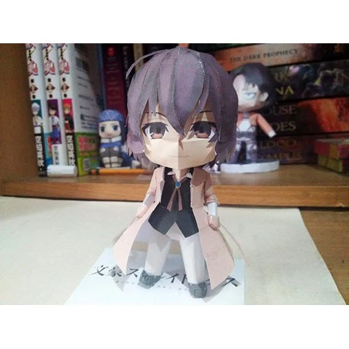 Mô hình giấy in hình Bungou Stray Dogs Dazai Văn Hào Lưu Lạc papercraft anime chibi trưng bày xinh xắn