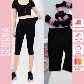 Quần legging nữ lửng ngố MAIKA ngắn cạp cao nâng mông co dãn 4 chiều SENAVA QN02