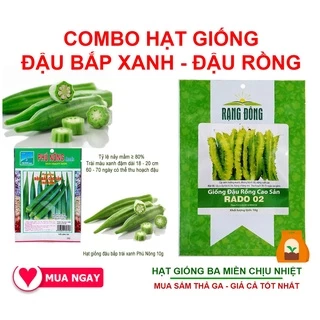 Combo 2 Loại Hạt Giống Đậu Bắp Xanh, Đậu Rồng Cao Sản