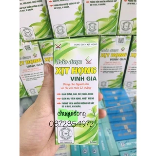 Xịt hong xuyên tâm liên- vinh gia giảm ho- sưng - đau rát cổ họng