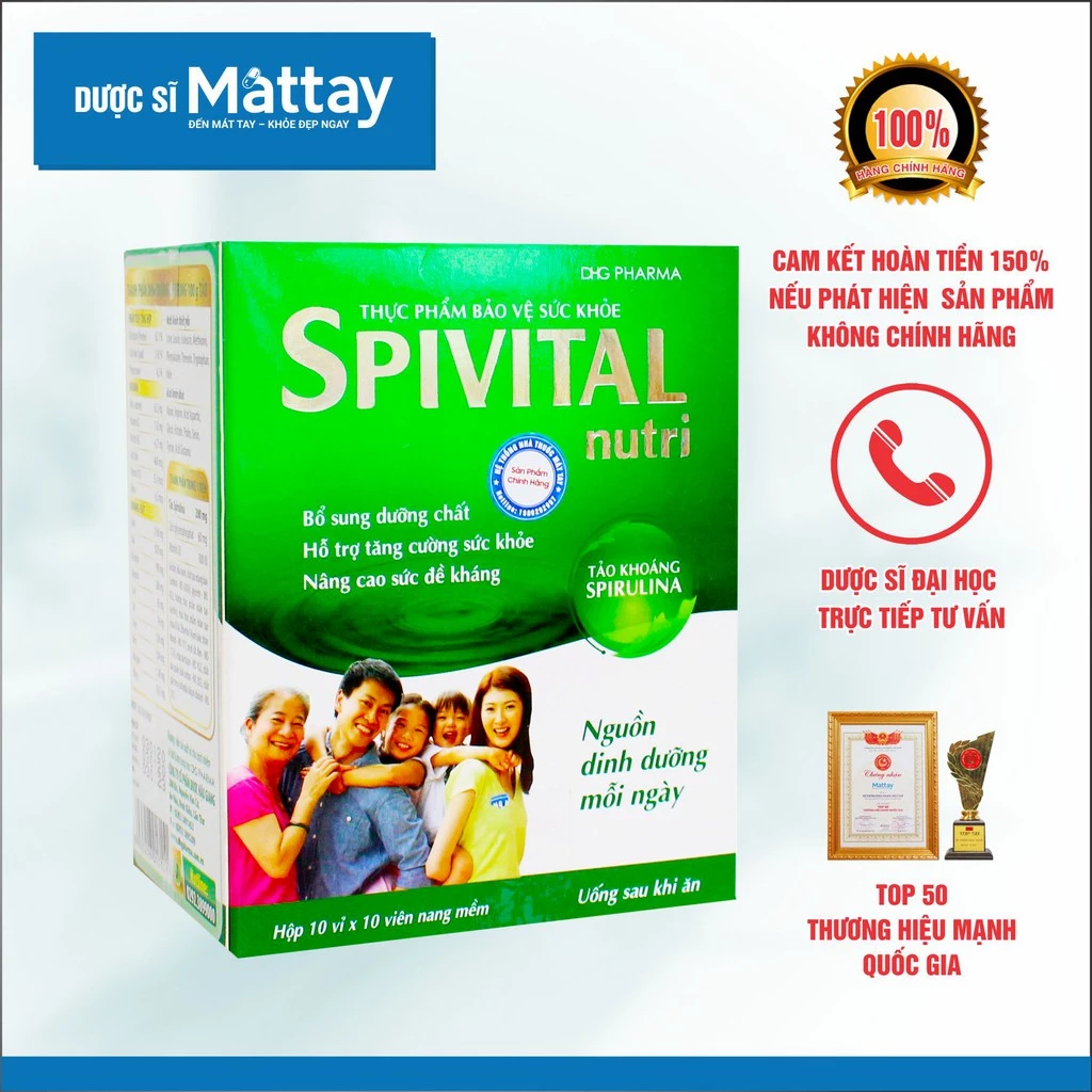 Spivital Nutri - Hộp 100 Viên - DHG - Hỗ Trợ Tăng Cường Sức Khỏe, Nâng Cao Sức Đề Kháng.