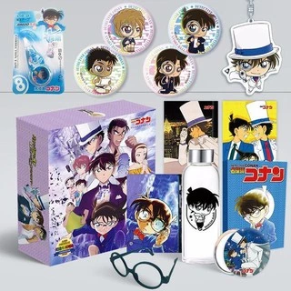 (200) Hộp quà tặng anime Conan to ảnh dán, vòng tay, ảnh thẻ, postcard anime chibi movie23 quà tặng cho bạn