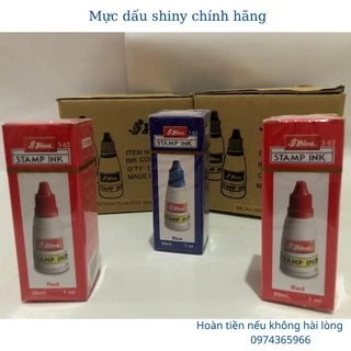 Mực dấu Shiny/mực dấu, 28ml màu xanh, đỏ chính hãng, giá rẻ