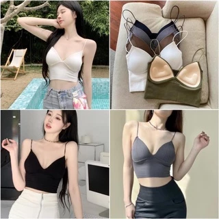 ❤️ Áo Bra Nữ Myna 2 Dây Mảnh Cổ V Dáng Lửng Có Đệm Ngực Trend Mới 1833 ❤️