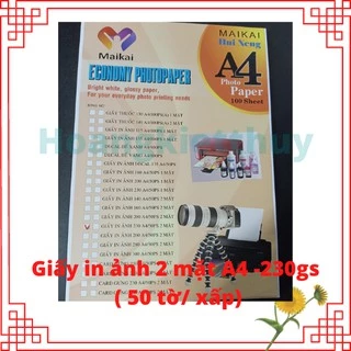 Giấy in ảnh 2 mặt bóng A4-230gr ( 50 tờ/ xấp)