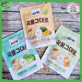 [Date 2025] Bánh gạo lứt hữu cơ Alvins Hàn Quốc cho bé ăn dặm