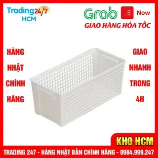 [Hỏa tốc HCM] Giỏ đựng đồ đa năng Inomata dáng dài màu trắng nội địa Nhật Bản