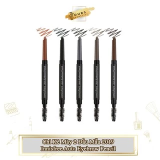 [Auth Hàn - Mẫu Mới] Chì Kẻ Mày 2 Đầu Innisfree Auto Eyebrow Pencil Màu Nâu