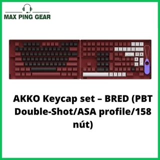 Keycap AKKO – BRED (Keycap Đỏ-Đen / PBT Double-Shot / ASA Profile / 158 nút)