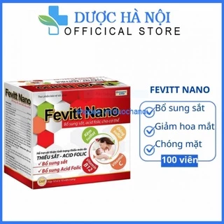 Viên uống bổ máu Fevitt Nano 4 mắt bổ sung Sắt, Acid Folic cho người thiếu máu - Hộp 100 viên