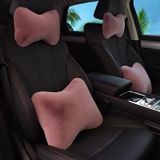 Car plush headrest pillow a pair of car neck pillow car waist pillow car bone pillow neck car inside 77Ou