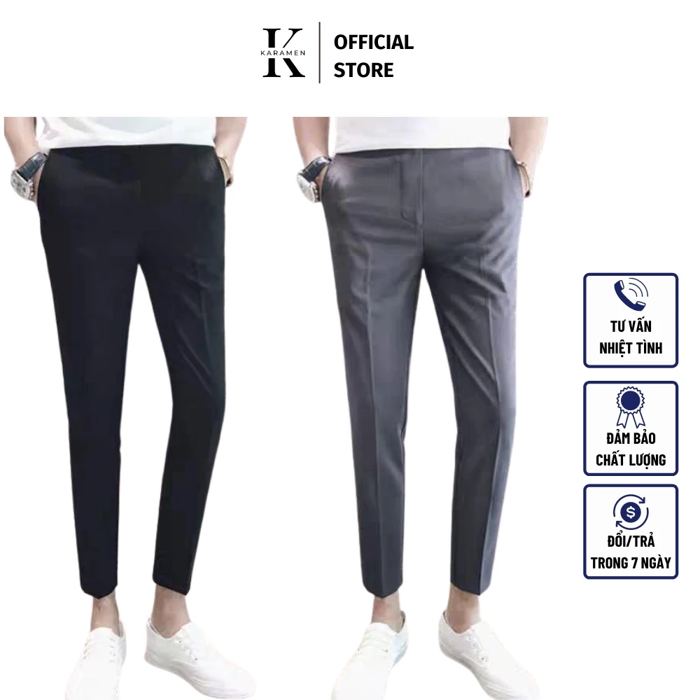 Quần Tây Âu Nam Trơn Dáng Ôm Vải Co Giãn Chất Mịn Kiểu Dáng Ôm Body Hàn Quốc QA1