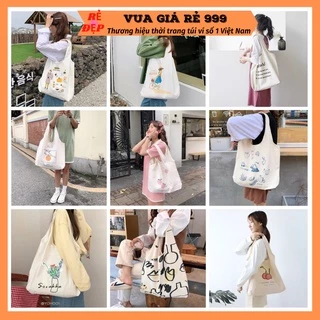 Túi tote vải đeo chéo canvas bag giá rẻ đẹp đi học TT00