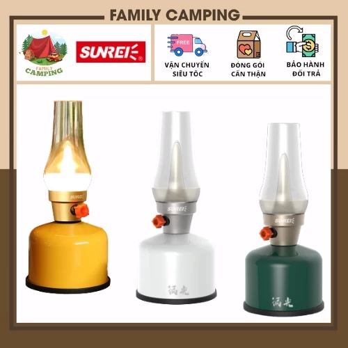 Đèn chiếu sáng để bàn cắm trại LED thiết kế kiểu đèn dầu cổ điển dã ngoại du lịch chính hãng Sunrei