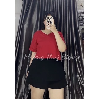 Áo thun cổ tim tay ngắn form croptop nữ bigsize