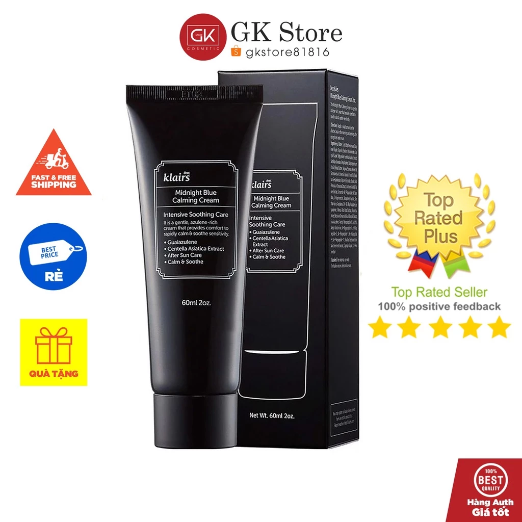 Kem Dưỡng Làm Dịu Và Phục Hồi Da - Dear Klairs Midnight Blue Calming Cream 60ml