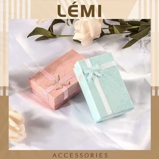 Hộp giấy thắt nơ đựng nhẫn bông tai phụ kiện trang sức chắc chắn sang trọng Lémi accessories