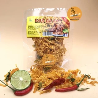 Khô Gà Cay Lá Chanh Sé Sợi Hàng Ngon Loại Gói 50g Đồ Ăn Vặt IMIN FOOD