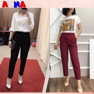 Quần baggy cạp cao chun sau, dáng quần tây công sở ANNA-FASHION