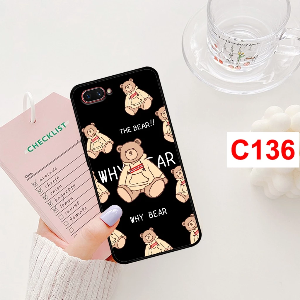 Ốp lưng Oppo A3s - A1k - Realme C1 - C2  in hình gấu bear cute,dễ thương.