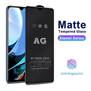 Kính Cường lực Miếng dán màn hình AG Chống Vân Tay Full Màn cho Xiaomi Mi Redmi Note 10 7 8 9 11 Pro Plus + 11S 10C 10A 9s 9C 9T 5G 11T 11 10T Poco M3 F2 F3 X3 M4 X4 F4 GT