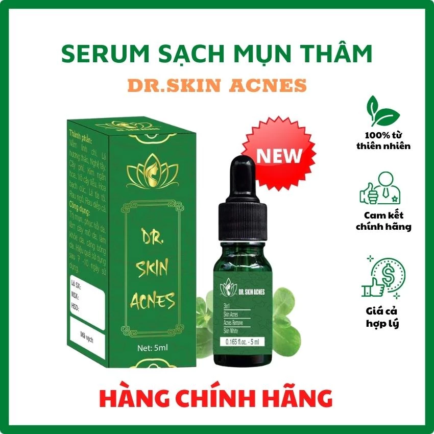 Serum mụn Dr.Skin acnes 5ml đánh bay mụn hết thâm làm mịn da hiệu quả trong 7 ngày