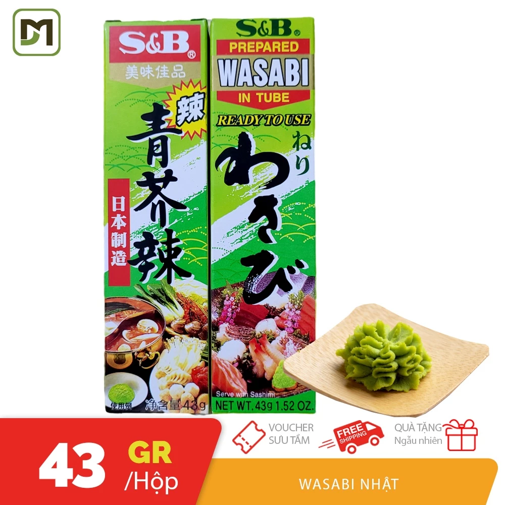 Hộp mù tạt Wasabi 43gr ăn susi lẩu cay Nhật Bản