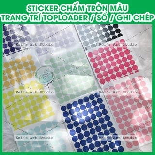 Sticker chấm tròn màu trang trí toploader, sổ, ghi chú, nhật ký, bullet journal