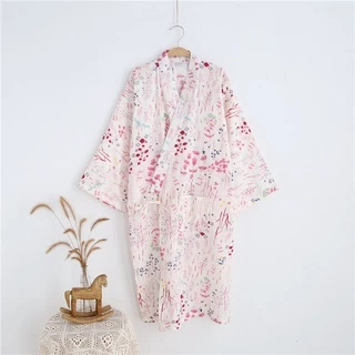 Áo Choàng Tắm / Áo Choàng Tắm Bằng Cotton Nguyên Chất / Áo Choàng Tắm / Váy Kimono Dài Cực Kỳ Mỏng Mù