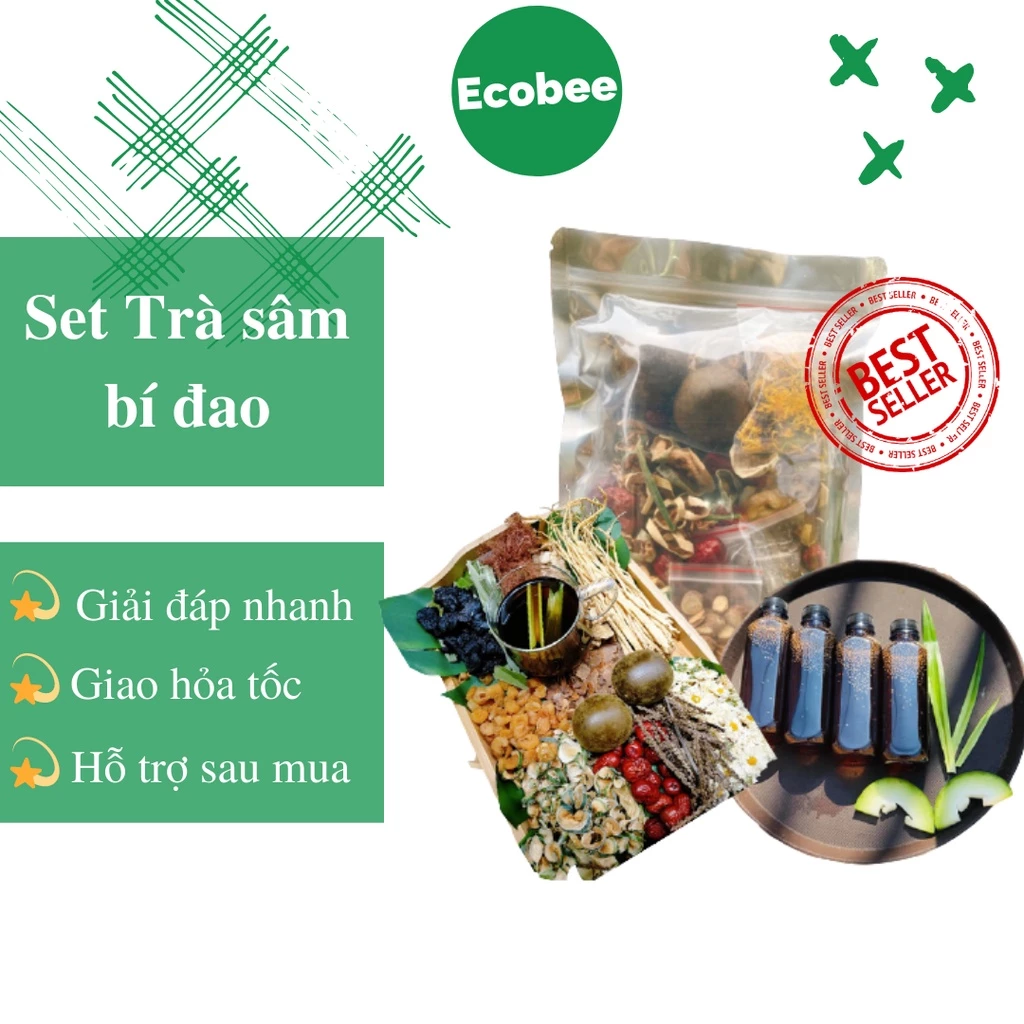 Trà Sâm Bí Đao Hạt Chia Set 13 Vị Thanh Nhiệt, Ecobee - Kèm Cách Nấu