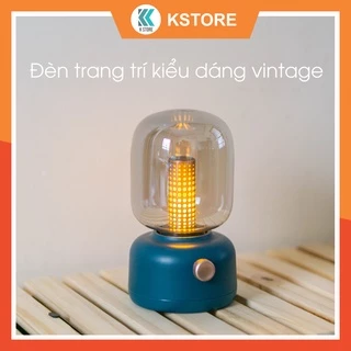 Đèn Ngủ Mini Pin Sạc Sáng Kiểu Dáng Vintage Cổ Điển, Ánh Sáng Vàng, Dùng Để Bàn, DECOR Trang Trí