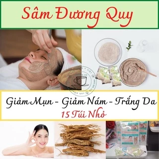 Bột Đắp Mặt SÂM ĐƯƠNG QUY - Giảm Mụn, Giảm Nám, Trắng Da - 15 Túi Nhỏ