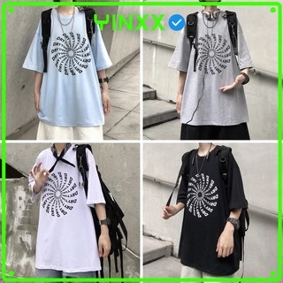 Áo phông tay lỡ form rộng Yinxx, áo thun unisex cổ tròn nam nữ oversize ATL181