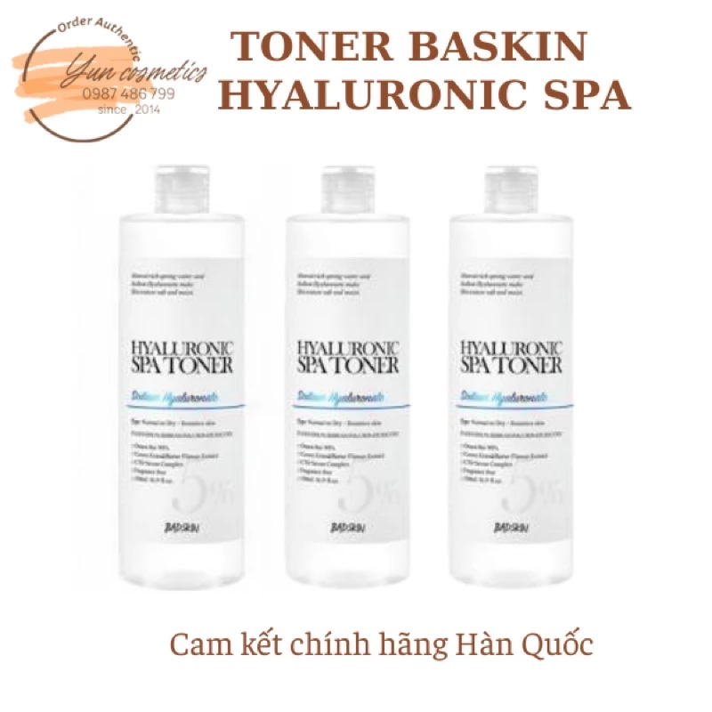 CHÍNH HÃNG MẪU MỚI 2021- TONERS CAO CẤP BASKIN HYALURONIC SPA