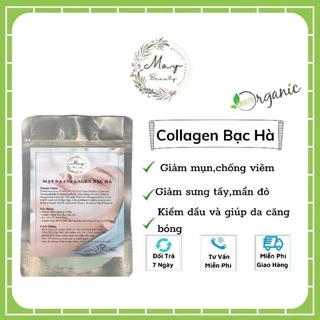 Bột mặt nạ collagen bạc hà dẻo thạch 100gr  organic handmade