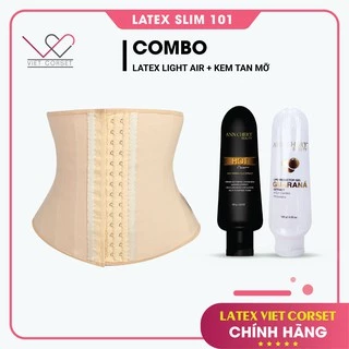 [VIỆT CORSET] [COMBO] Latex giảm eo Latex Light Air Việt Corset - Latex 17 xương & Kem tan mỡ nhập khẩu chính hãng