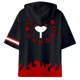 Áo Hoodie Ngắn Tay In Họa Tiết Naruto 3D Cá Tính