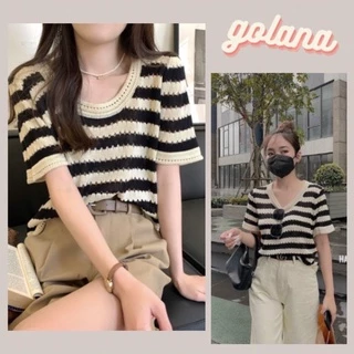 Áo Thun Croptop Nữ Dệt Kim Len Mongtogi Siêu Hot (Áo Bigsize) (AT011）