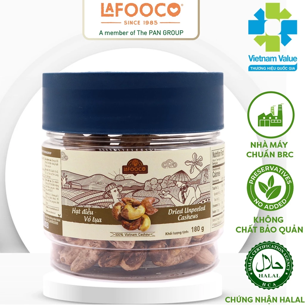 Hạt Điều Vỏ Lụa 180g LAFOOCO Dried Unpeel Cashew Nuts