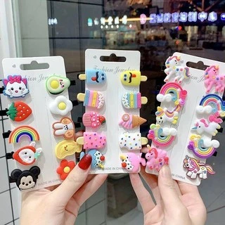 Set 10 kẹp tóc trái cây phong cách Hàn Quốc đáng yêu xinh ngất ngây cho bé gái NHIỀU HÌNH CUTE