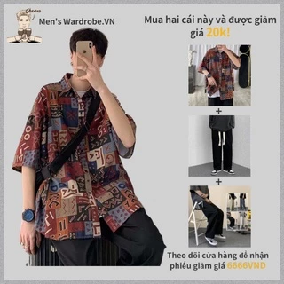 Áo Sơ Mi Nam Ngắn Tay Dáng Rộng In Hoa Kiểu Hàn Quốc Trẻ Trung fashion bigsize Áo sơ mi Áo Mùa Hè Nam