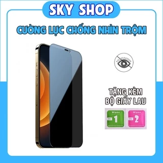 Kính Cường Lực iPhone Full Viền Chống Nhìn Trộm Chống Vân Tay 6/6s/6plus/7/7plus/8/x/xr/xs/11/12/13/14/pro/max/plus