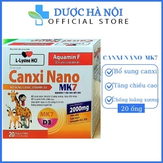 Canxi nano Mk7 Gold tăng chiều cao, chắc khỏe xương cho bé giúp bé ăn ngon ngủ ngon – Hộp 20 ống