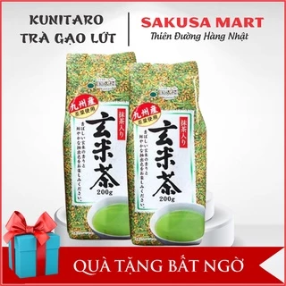 ( Date T3/2025 ) gạo lứt Nhật Bản trà xanh gạo lứt rang Kunitaro 200g nội địa Nhật