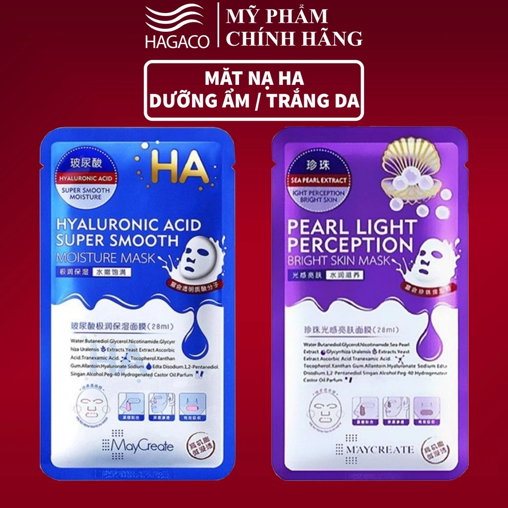 Mặt Nạ Dưỡng Ẩm Dưỡng Trắng Da HA Maycreate Mask Ha 1 miếng Hàng Nội Địa Trung Giá Rẻ